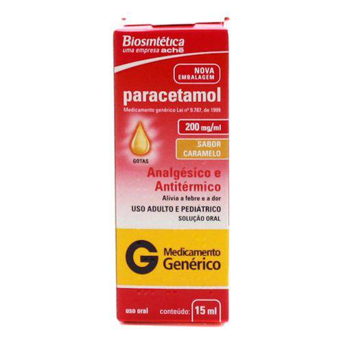 Paracetamol 200mg Gotas 15mL Genérico Biosintética Genérico Biosintética