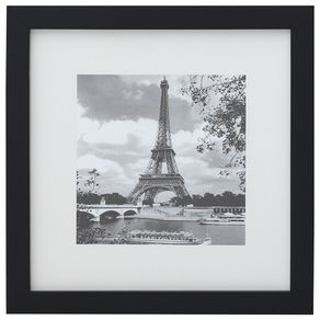 Paris Eiffel Quadro 28 Cm X 28 Cm Preto/branco
