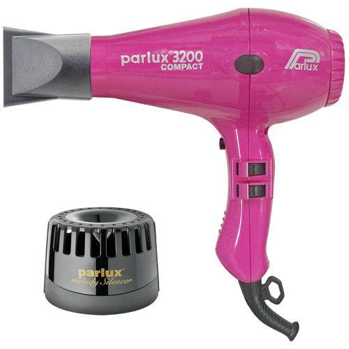 Parlux Secador 3200 Compact 1900w Pink 127 V + Parlux Melody Silencer Silenciador