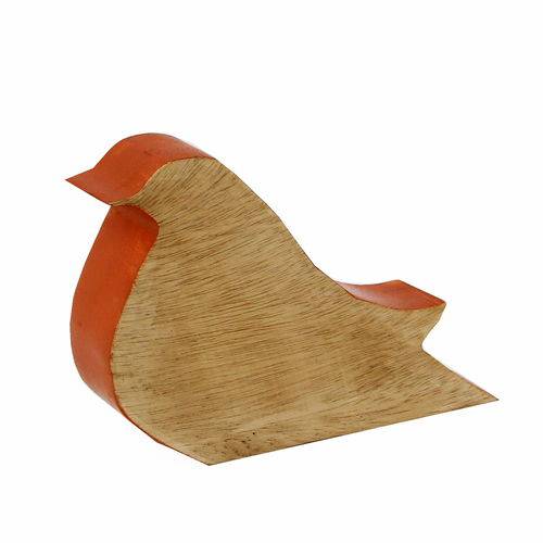 Pássaro Decorativo em Madeira Rústica 20cm - Grouper