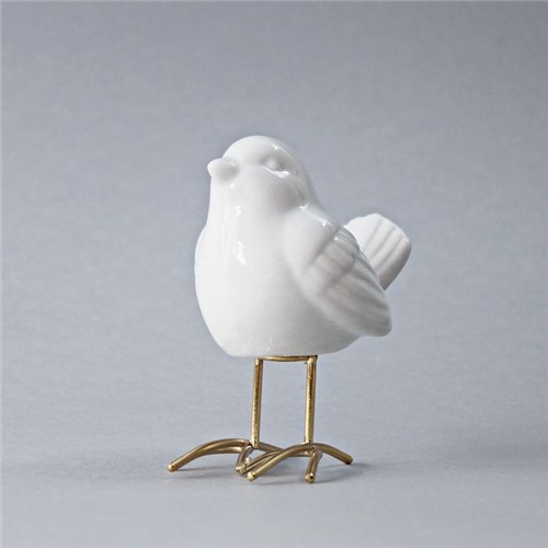 Pássaro em Porcelana Golden Leg