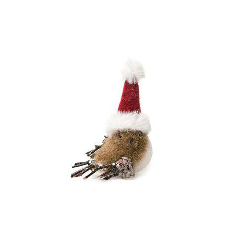 Pássaro P/pendurar Decoração Natal 12x9cm Marrom