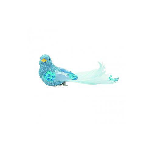 Pássaros com Glitter Azul - 3 Unidades 4 X 4 X 12 Cm