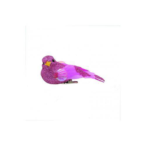 Pássaros com Glitter Rosa - 3 Unidades 3 X 3 X 7 Cm