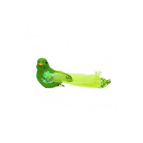 Pássaros com Glitter Verde - 3 Unidades 4 X 4 X 12 Cm