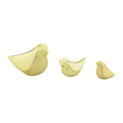 Pássaros Decorativos de Cerâmica Dourado 3 Peças 7887 Mart
