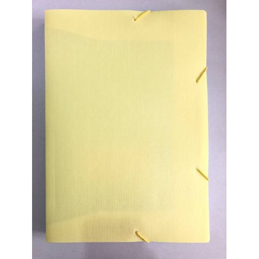Pasta Aba com Elastico Amarelo Pastel Oficio Linho Serena 0246.Ap Dello