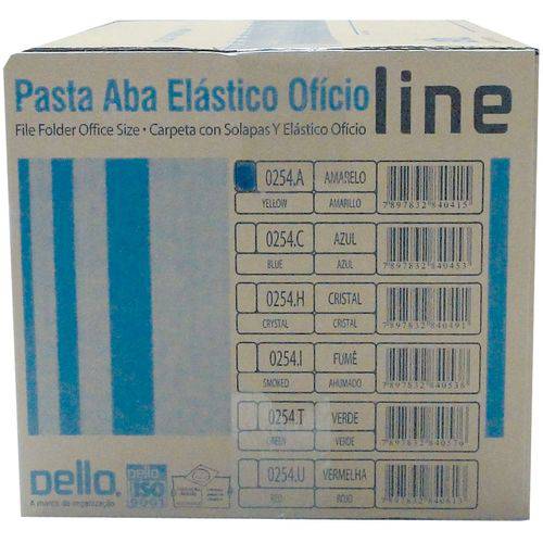 Pasta Aba Elastica Plastica Oficio Amarela Delloline Dello Pct.c/10