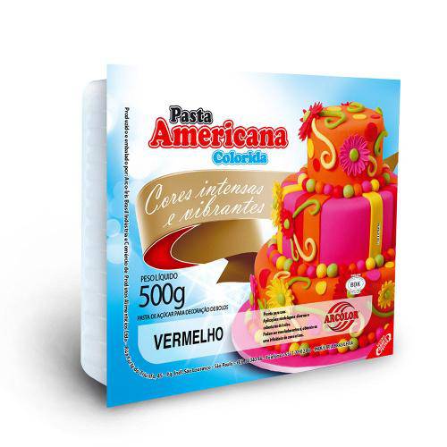 Pasta Americana Pronta Vermelho 500g - Arcolor