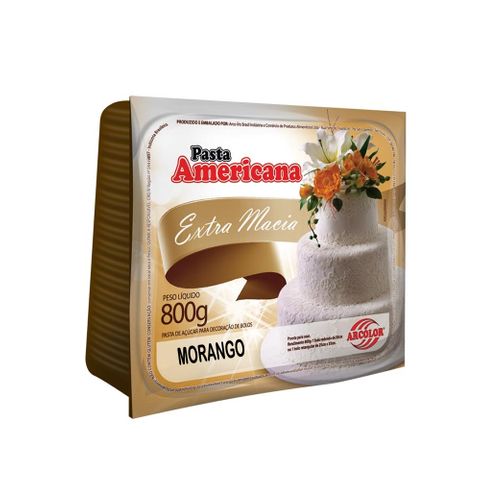 Pasta Americana Sabor Morango 800g - Arcolor
