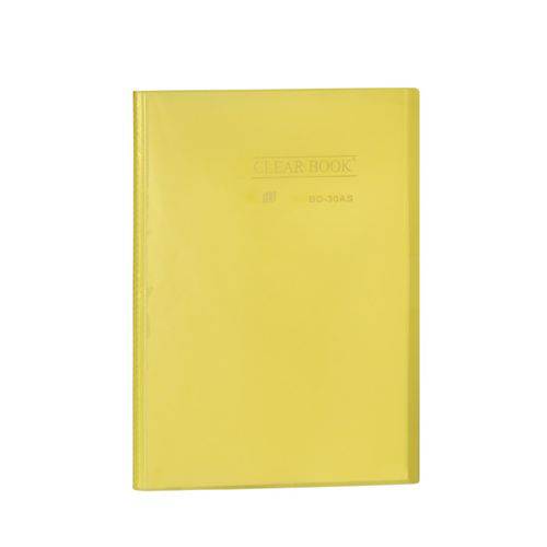 Pasta Catálogo 30 Sacos - A4 - Polipropileno - Transparente - Clear Book - Amarelo