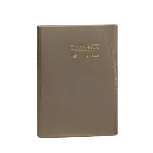 Pasta Catálogo 30 Sacos - A4 - Polipropileno - Transparente - Clear Book - Fume