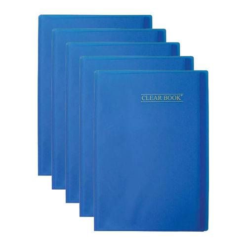 Pasta Catálogo 10 Sacos Oficio Clear Book Pct 5 Un. YES - Azul