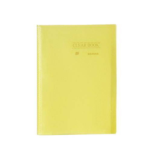 Pasta Catálogo 40 Sacos - A4- Polipropileno - Transparente - Clear Book - Amarelo