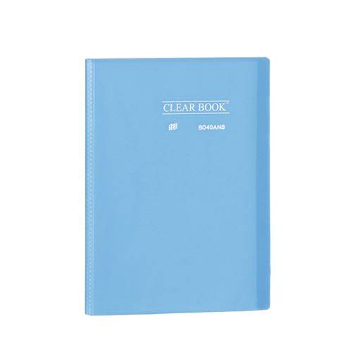 Pasta Catálogo 40 Sacos - A4 - Polipropileno - Transparente - Clear Book - Azul