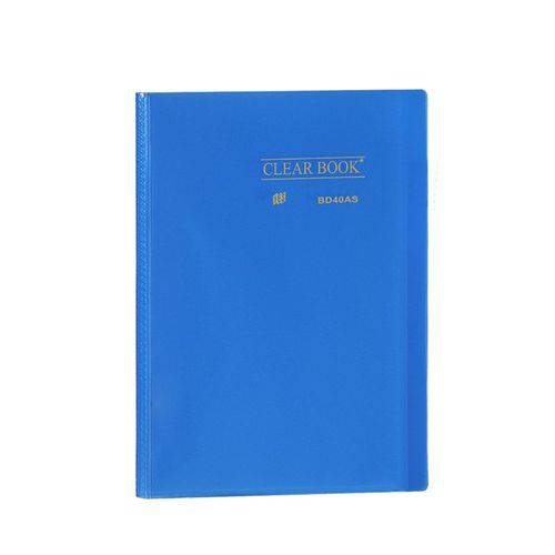 Pasta Catálogo 40 Sacos - A4- Polipropileno - Transparente - Clear Book - Azul
