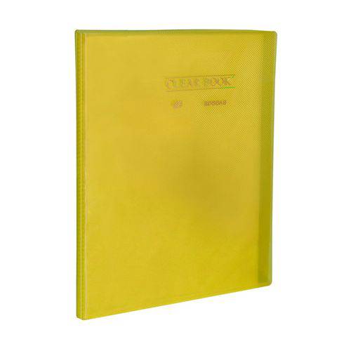 Pasta Catálogo 50 Sacos - A4 - Polipropileno - Transparente - Clear Book - Amarelo