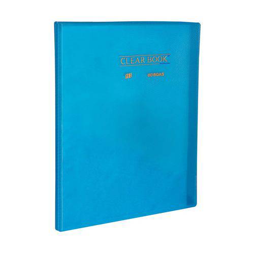 Pasta Catálogo 50 Sacos - A4 - Polipropileno - Transparente - Clear Book - Azul