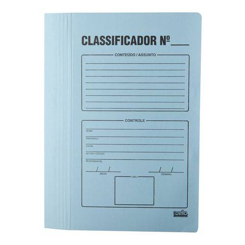 Pasta Classificadora P/documentos 290g/m2 Grampo Azul
