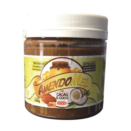 Pasta de Amendoim AmendoMel Cacau e Coco (500g) - Thiani Alimentos