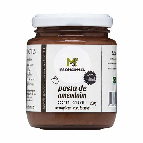 Pasta de Amendoim com Cacau, Xylitol e Proteína - Monama - 200g