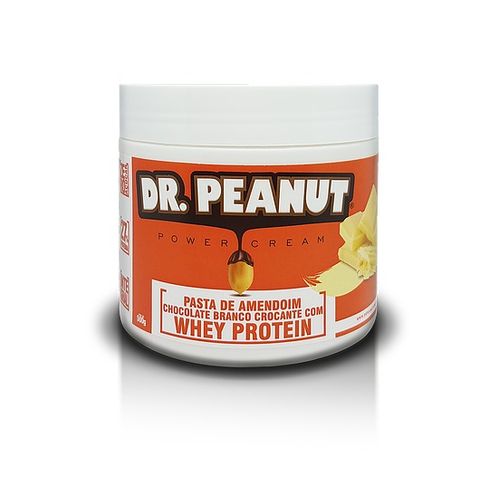 Pasta de Amendoim com Whey Protein 500g Dr. Peanut Pasta de Amendoim com Whey Protein 500g Chocolate Branco Dr. Peanut