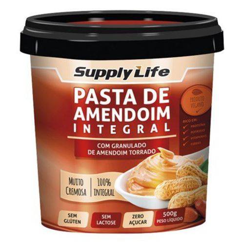 Pasta de Amendoim Granulado Torrado 500g Supply Life