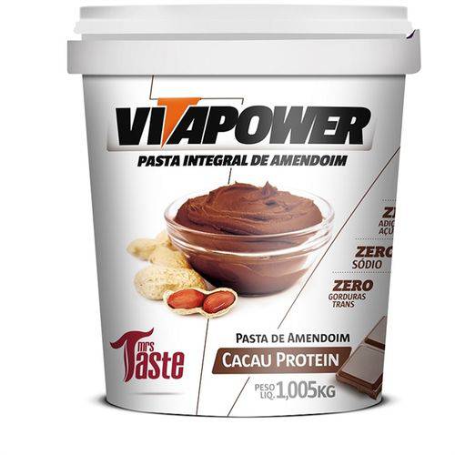 Pasta de Amendoim Integral Cacau Protein (1,005g) - Vitapower