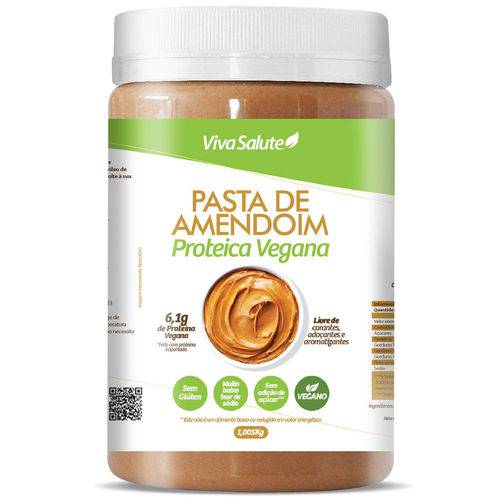 Pasta de Amendoim Proteica Vegana Viva Salute - 1 Kg
