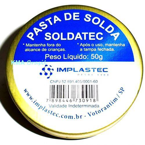 Pasta de Solda/ Fluxo em Pasta - Soldatec 50g - Implastec