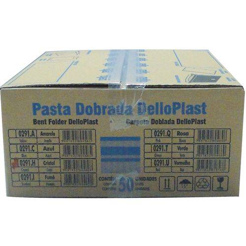 Pasta Grampo Trilho Plastica Oficio Cristal Delloplast Dello Pct.c/10