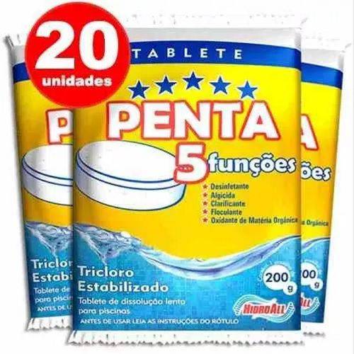 Pastilha de Cloro Penta (5x1) Hcl - 200 Gr (20 Pastilhas)