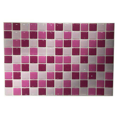 Pastilha Resinada Azulejo Mosaico Rosa Placa 20x30cm