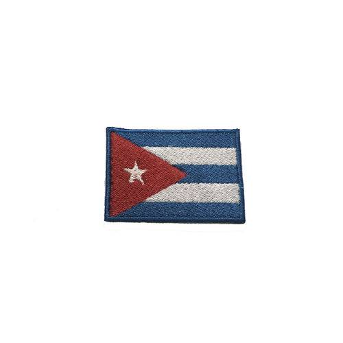 Patche Aplique Bordado da Bandeira de Cuba