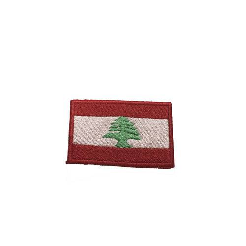 Patche Aplique Bordado da Bandeira do Líbano