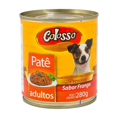 Patê para Cães Colosso Premium Adultos Sabor Frango Lata com 280g
