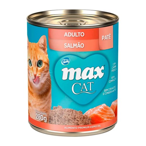Patê para Gatos Max Cat Adultos Sabor Salmão Lata 280g