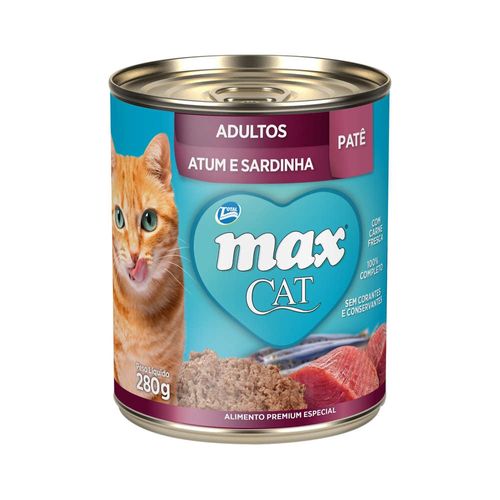 Patê Premium Total Max Cat para Gatos Adultos Sabor Atum e Sardinha 280g