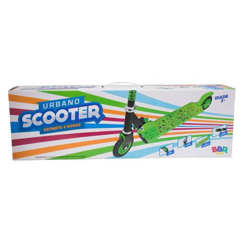 Patinete Racing Scooter 73 Cm Verde ou Rosa com 2 Rodas - BBR Toys