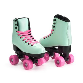 Patins My Style Fashion Rollers Verde/Rosa Multikids Tamanho 34
