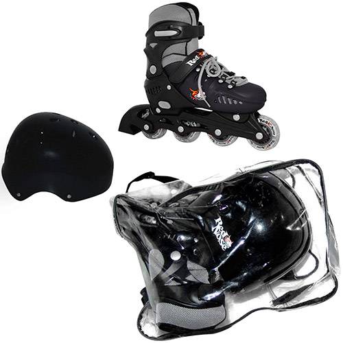 Patins Rollers Red Nose Preto + Capacete ABS M - Bel Sports