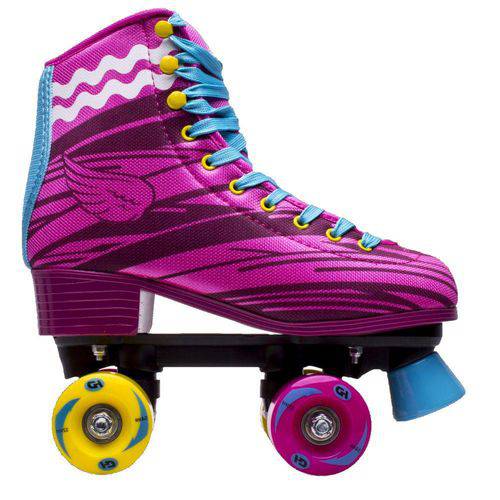 Patins Rosa Roller Skate 4 Rodas N°33 Hondar 7 Rolamentos