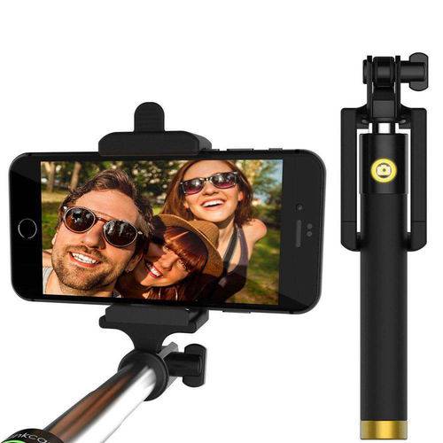 Pau de Selfie Bastão Monopod para Smartphone Disparador Integrado Plug P2