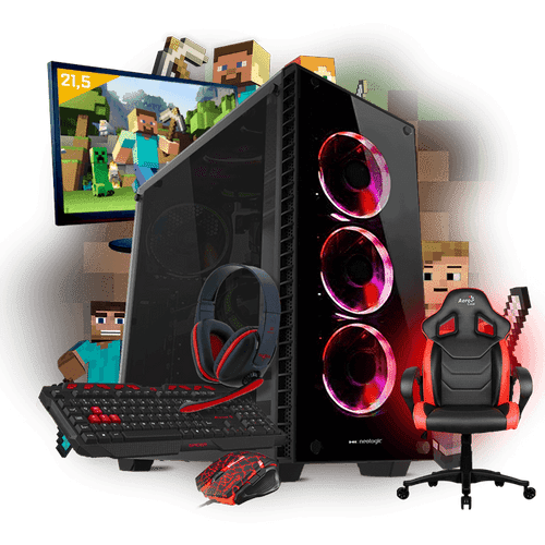 PC Gamer Completo Neologic Mine Box NLI81028 G3930 8GB (GeForce GTX 1030) 1TB + Cadeira Gamer