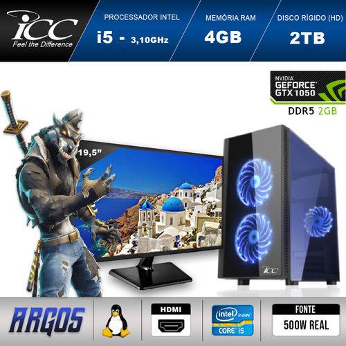 Pc Gamer Icc Ag2543sm19 Intel Core I5 3,2 Ghz 4gb 2tb Geforce Gtx 1050 2gb Ddr5 128bits Hdmi Full HD Monitor Led 19.5"