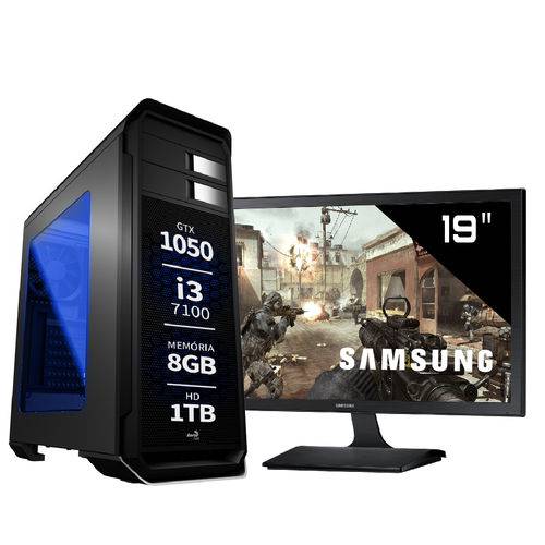 Pc Gamer Intel Core I3 7100 Geforce Gtx 1050 Monitor Samsung 18.5 S19E310 8GB DDR4 1TB EasyPC