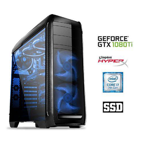 PC Gamer Intel Core I7 7700 H270 Gigabyte 16GB HyperX Geforce GTX 1080 Ti 11GB SSD 120GB e 1TB 600W
