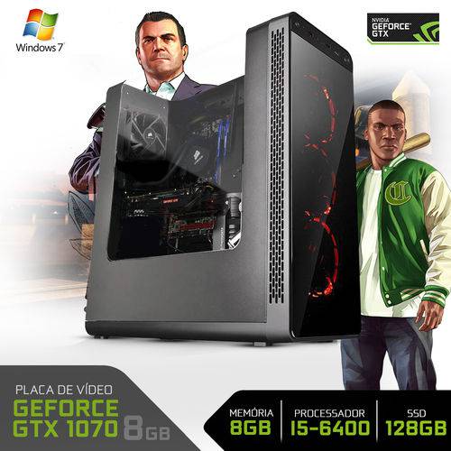PC Gamer Neologic Battlemachine NLI62049 I5-6400 8GB (GeForce GTX 1070) 1TB + 120GB SSD Windows 7