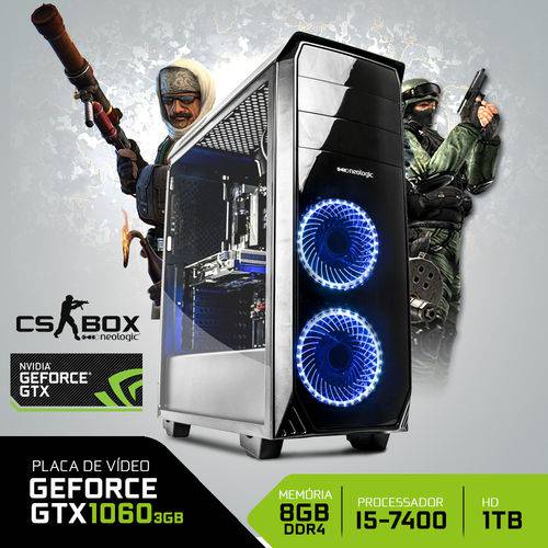 PC Gamer Neologic CS BOX NLI7040 Intel Core I5-7400 7ª Geração 8GB(GTX 1060 3GB)1TB