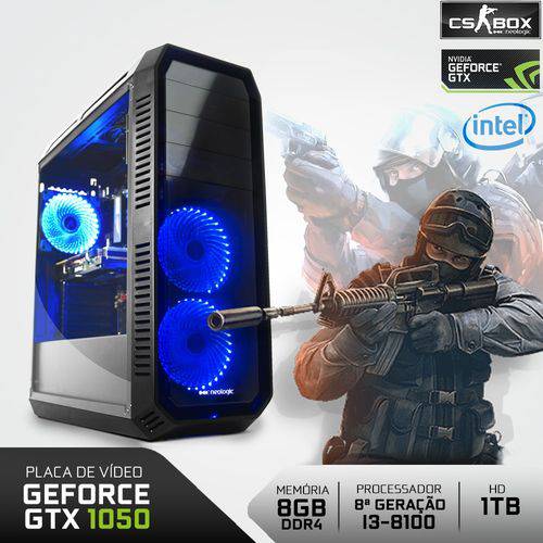 PC Gamer Neologic CS BOX NLI7045 Intel Core I3-8100 8ª Geração 8GB(Gtx1050 2GB)1TB